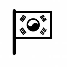 韓国国旗 シルエット イラストの無料ダウンロードサイト シルエットac
