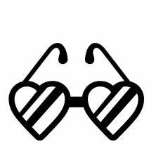 ハートのメガネ シルエット イラストの無料ダウンロードサイト シルエットac
