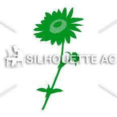 向日葵 緑 向日葵のシルエットイラスト 緑