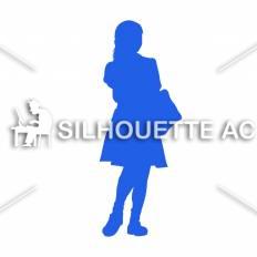学生 青 学生のシルエットイラスト 青