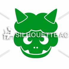 節分 緑 節分のシルエットイラスト 緑