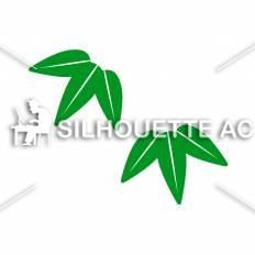 葉 緑 葉のシルエットイラスト 緑