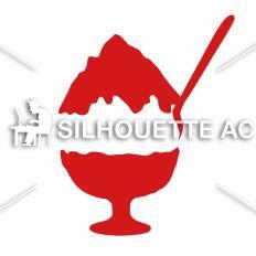 かき氷 赤 かき氷のシルエットイラスト 赤