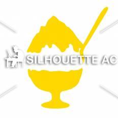 かき氷 黄 かき氷のシルエットイラスト 黄