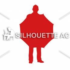 雨の日 男性 赤 雨の日 男性のシルエットイラスト 赤