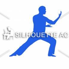 格闘技 青 格闘技のシルエットイラスト 青