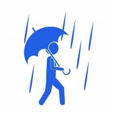 雨 青 雨のシルエットイラスト 青