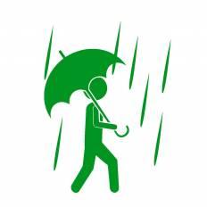 雨 緑 雨のシルエットイラスト 緑