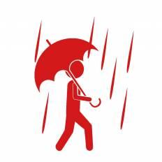 雨 赤 雨のシルエットイラスト 赤