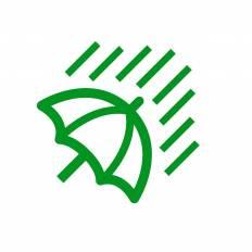 雨 緑 雨のシルエットイラスト 緑