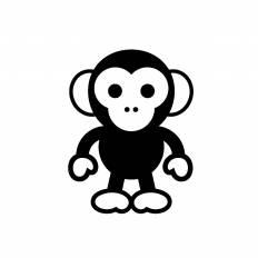 チンパンジー シルエット イラストの無料ダウンロードサイト シルエットac