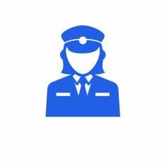 婦人警官 青 婦人警官のシルエットイラスト 青