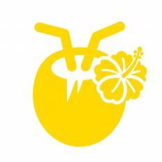 ココナッツジュース 黄 ココナッツジュースのシルエットイラスト 黄