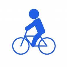 自転車にのる 青 自転車にのるのシルエットイラスト 青