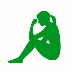 座り込む 緑 座り込むのシルエットイラスト 緑