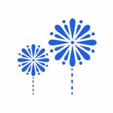 花火 青 花火のシルエットイラスト 青