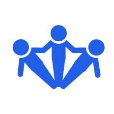 組体操のシルエットイラスト 青