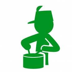 小太鼓 緑 小太鼓のシルエットイラスト 緑