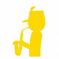 サックス 黄 サックスのシルエットイラスト 黄