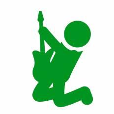 ギター 緑 ギターのシルエットイラスト 緑