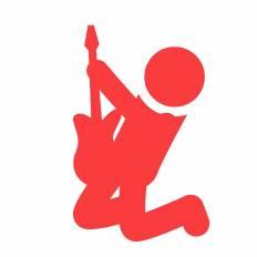 ギター 赤 ギターのシルエットイラスト 赤