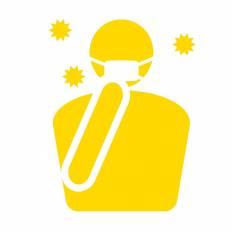 マスク姿の人 黄 マスク姿の人のシルエットイラスト 黄