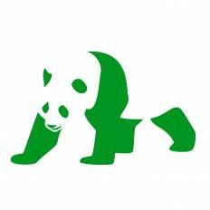 パンダ 緑 パンダのシルエットイラスト 緑
