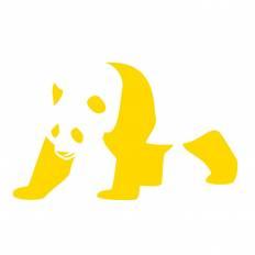 パンダ 黄 パンダのシルエットイラスト 黄