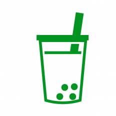 タピオカジュース 緑 タピオカジュースのシルエットイラスト 緑