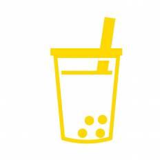 タピオカジュース 黄 タピオカジュースのシルエットイラスト 黄