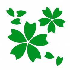 桜の花びら 緑 桜の花びらのシルエットイラスト 緑