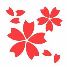 桜の花びら 赤 桜の花びらのシルエットイラスト 赤