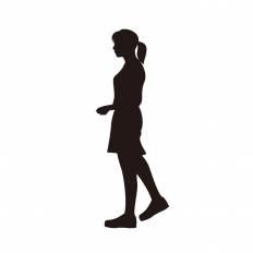 歩く女性 シルエット イラストの無料ダウンロードサイト シルエットac