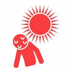日射病 赤 日射病のシルエットイラスト 赤