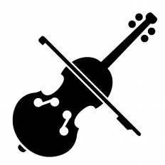 バイオリン シルエット イラストの無料ダウンロードサイト シルエットac