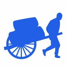 人力車 青 人力車のシルエットイラスト 青