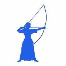 弓道 青 弓道のシルエットイラスト 青