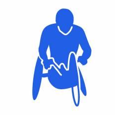競技用車いす 青 競技用車いすのシルエットイラスト 青