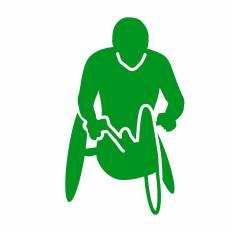 競技用車いす 緑 競技用車いすのシルエットイラスト 緑