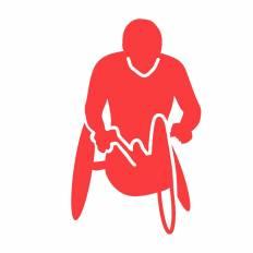 競技用車いす 赤 競技用車いすのシルエットイラスト 赤