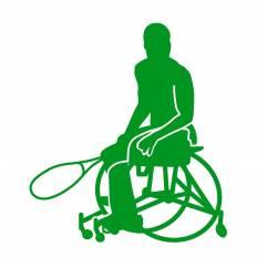 車いすテニス 緑 車いすテニスのシルエットイラスト 緑