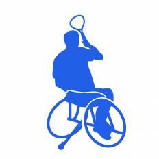 車いすテニス 青 車いすテニスのシルエットイラスト 青