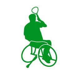 車いすテニス 緑 車いすテニスのシルエットイラスト 緑