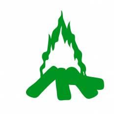 焚火 緑 焚火のシルエットイラスト 緑