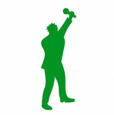 カラオケ 緑 カラオケのシルエットイラスト 緑