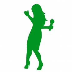 カラオケ 緑 カラオケのシルエットイラスト 緑