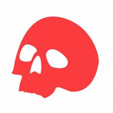 ドクロ 赤 ドクロのシルエットイラスト 赤